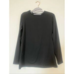 ThermaJane Black Thermal Long Sleeve Top Size M Stretch Base Layer Athleisure NW